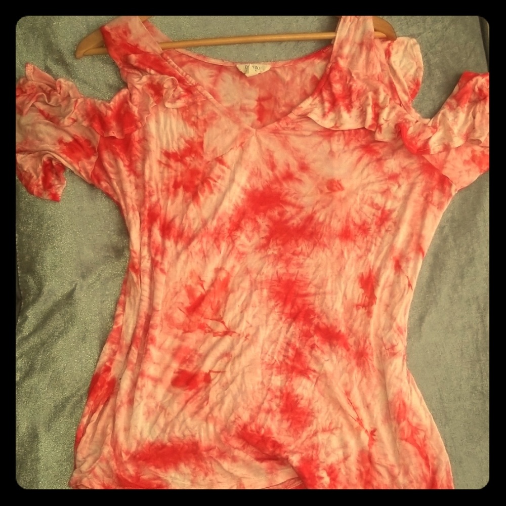 Tyedye Cold Shoulder Top